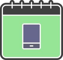 calendrier, icône de couleur mobile vecteur
