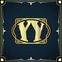 lettre initiale yy modèle de logo de luxe royal vecteur