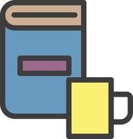 livre, icône de couleur de tasse vecteur