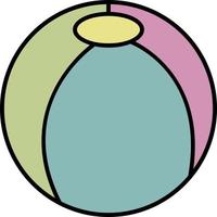 icône de couleur de ballon de plage vecteur