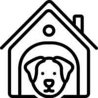 icône de ligne pour chien dans un chenil vecteur