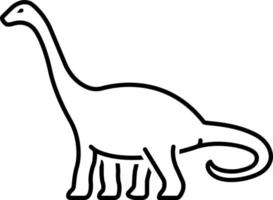 icône de ligne pour dinosaure vecteur