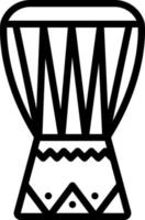 icône de ligne pour tambour africain vecteur