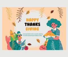 illustration de fond de voeux joyeux thanksgiving vecteur