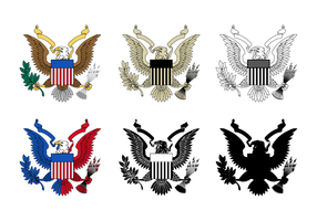 Six Style Of Seal Eagle Vector
