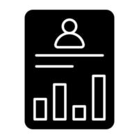 icône de conception de glyphe de rapport statique vecteur