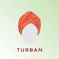 turban orange et tête sans visage illustration vectorielle plane vecteur