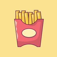 illustration vectorielle de frites sur fond.symboles de qualité premium.icônes vectorielles pour le concept et la conception graphique. vecteur