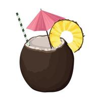 rafraîchir la boisson cocktail à la noix de coco vecteur