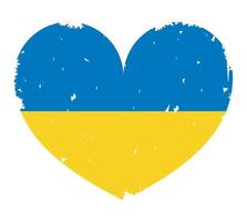 drapeau ukrainien dans le coeur vecteur