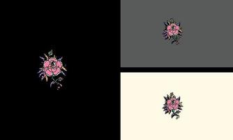 concept de logo illustration vectorielle fleurs rose rouge vecteur
