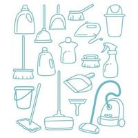 icône de doodle de nettoyage et de ménage vecteur