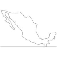 dessin au trait continu de la carte du mexique vecteur illustration d'art en ligne