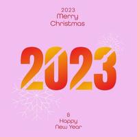 bonne année 2023 conception de bannière carrée. peut être utilisé pour les publications sur les réseaux sociaux, les cartes de vœux et le Web. vecteur