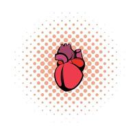 icône du cœur humain, style bande dessinée vecteur