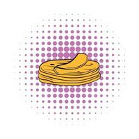 pile d'icône de tortillas, style bande dessinée vecteur