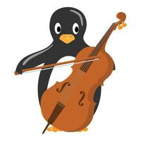 vecteur de dessin animé d'icône de contrebasse de jeu de pingouin. bébé d'hiver