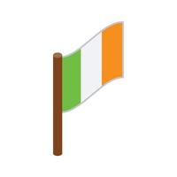 drapeau de l'irlande icône 3d isométrique vecteur