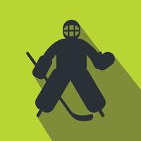 icône plate de gardien de but de hockey vecteur