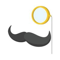 icône de dessin animé moustache et pince-nez vecteur