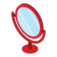 icône de miroir de table ronde, style 3d isométrique vecteur