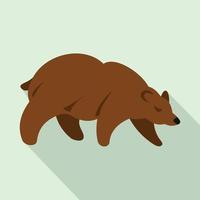 icône ours brun, style plat vecteur
