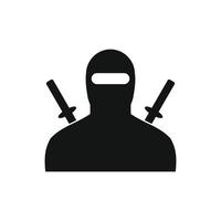 icône simple noir ninja vecteur