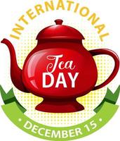 bannière de texte de la journée internationale du thé vecteur