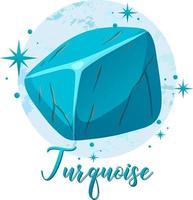 pierre turquoise avec texte vecteur