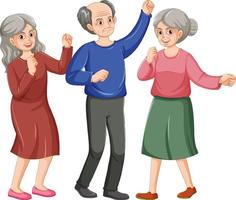 groupe de personnes âgées dansant vecteur