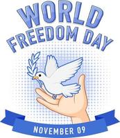 création du logo de la journée mondiale de la liberté vecteur
