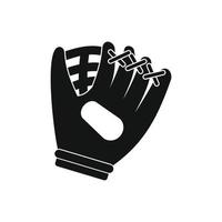 icône simple de gant de baseball noir vecteur