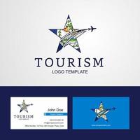voyage belize drapeau créatif star logo et conception de carte de visite vecteur