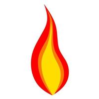 icône de feu brûlant sur fond blanc. idéal pour les logos Web, commerciaux et alimentaires épicés. illustration vectorielle vecteur