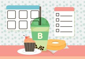 Gratuit Bubble Tea Breakfast Vector