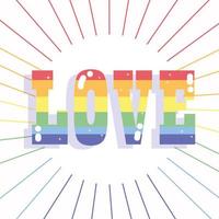 joyeux jour de la fierté, lettrage d'amour arc-en-ciel pour la communauté lgbt vecteur
