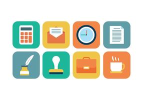 Gratuit Office Icon Set vecteur