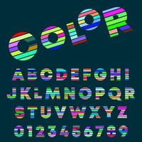 conception de couleur de lettres et de chiffres de l'alphabet vecteur