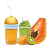 boisson aux fruits tropicaux et smoothie vecteur