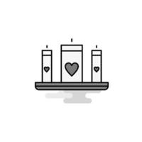 amour bougies web icône ligne plate remplie icône grise vecteur
