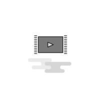 icône web vidéo ligne plate remplie icône grise vecteur