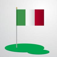 mât de drapeau italien vecteur