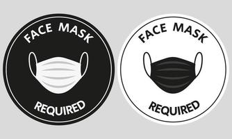 masque facial requis autocollants. vecteur