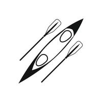 icône simple noire de kayak et d'aviron vecteur