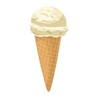 icône de crème glacée molle, style dessin animé vecteur