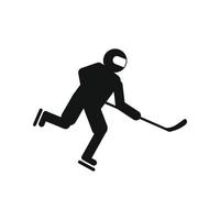 icône simple joueur de hockey noir vecteur
