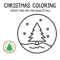 Livre d'activités de coloriage de Noël pour les enfants de moins de 3 ans vecteur