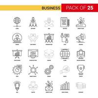 icône de ligne noire d'affaires 25 jeu d'icônes de contour d'entreprise vecteur