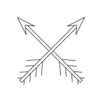 icône de fine ligne de flèches croisées vecteur