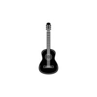 icône de guitare acoustique, style simple noir vecteur